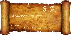 Blondner Polett névjegykártya